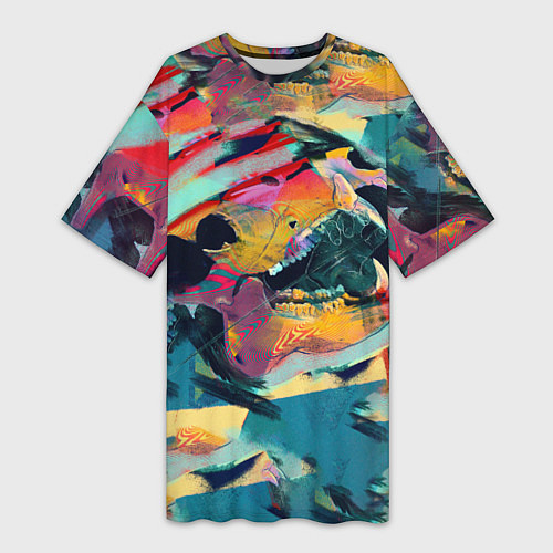 Женская длинная футболка Абстрактный рисунок / 3D-принт – фото 1