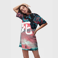 Футболка женская длинная Sekiro shadows die twice, цвет: 3D-принт — фото 2