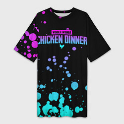Футболка женская длинная Chicken Dinner, цвет: 3D-принт