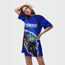 Футболка женская длинная Valentino Rossi, цвет: 3D-принт — фото 2