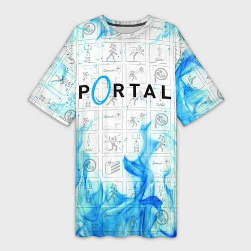 Женская длинная футболка PORTAL / 3D-принт – фото 1