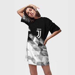 Футболка женская длинная JUVENTUS, цвет: 3D-принт — фото 2