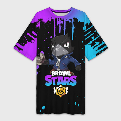 Женская длинная футболка Brawl Stars Crow / 3D-принт – фото 1