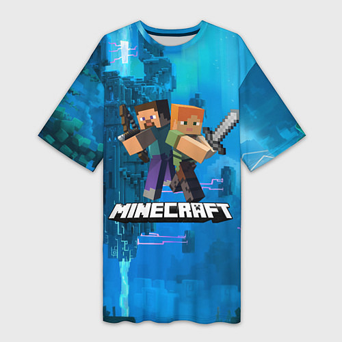 Женская длинная футболка Minecraft Майнкрафт / 3D-принт – фото 1