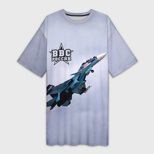 Женская длинная футболка ВВС России / 3D-принт – фото 1