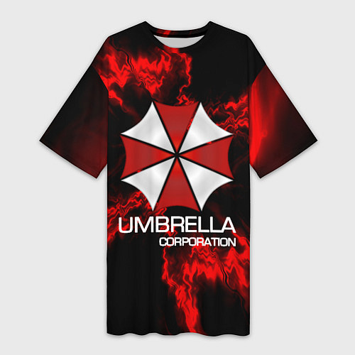 Женская длинная футболка UMBRELLA CORP / 3D-принт – фото 1