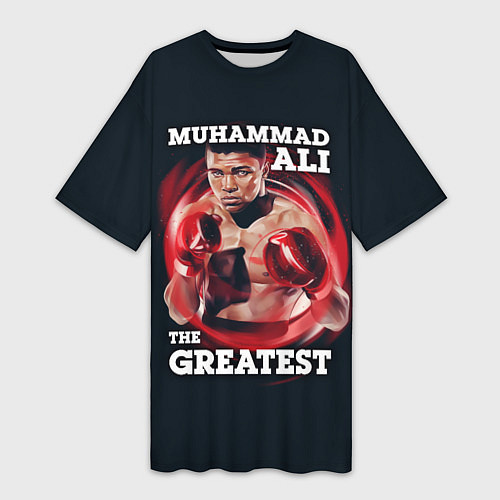 Женская длинная футболка Muhammad Ali / 3D-принт – фото 1