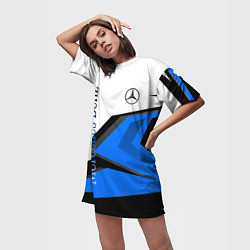 Футболка женская длинная Mercedes-Benz, цвет: 3D-принт — фото 2