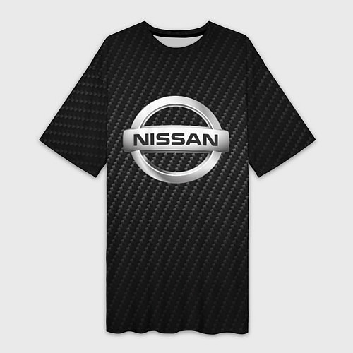 Женская длинная футболка NISSAN / 3D-принт – фото 1