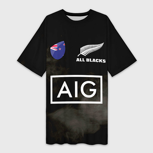 Женская длинная футболка ALL BLACKS / 3D-принт – фото 1