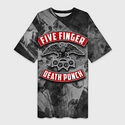 Футболка женская длинная Five Finger Death Punch, цвет: 3D-принт