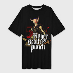 Футболка женская длинная Five Finger Death Punch, цвет: 3D-принт