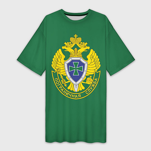 Женская длинная футболка Пограничная служба зеленый / 3D-принт – фото 1