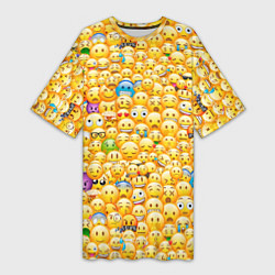 Женская длинная футболка Смайлики Emoji