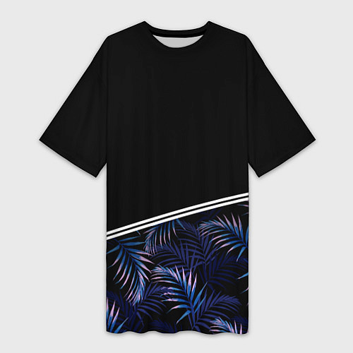 Женская длинная футболка Тропические / 3D-принт – фото 1