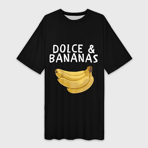 Женская длинная футболка Dolce and Bananas / 3D-принт – фото 1