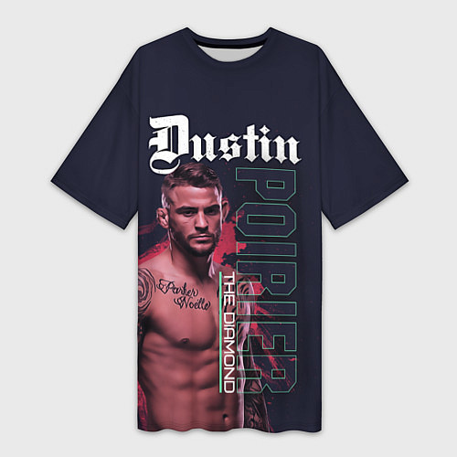 Женская длинная футболка Dustin Poirier / 3D-принт – фото 1