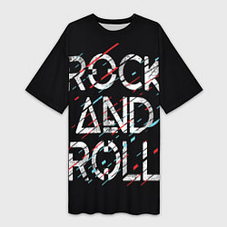 Женская длинная футболка Rock And Roll