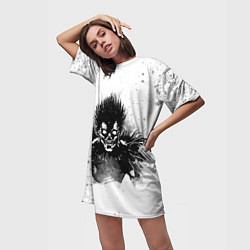 Футболка женская длинная Рюк черный шинигами, цвет: 3D-принт — фото 2