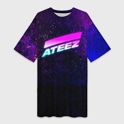 Женская длинная футболка ATEEZ neon