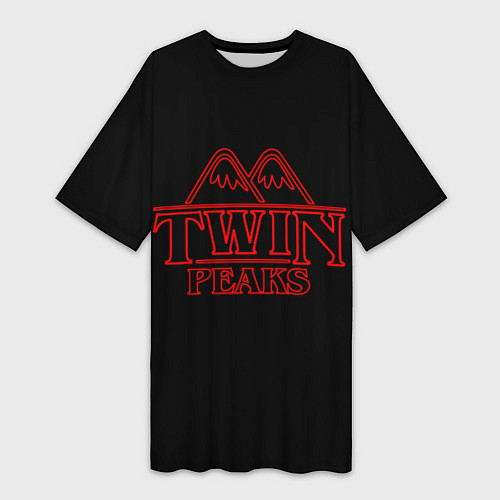 Женская длинная футболка Twin Peaks / 3D-принт – фото 1