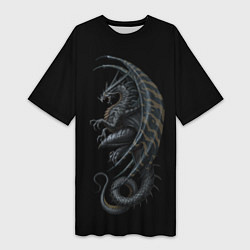 Женская длинная футболка Black Dragon