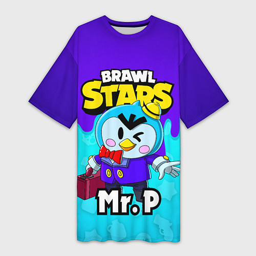 Женская длинная футболка BRAWL STARS MRP / 3D-принт – фото 1