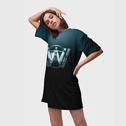 Футболка женская длинная Westworld Logo, цвет: 3D-принт — фото 2