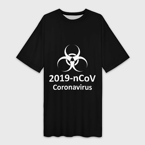 Женская длинная футболка NCoV-2019: Coronavirus / 3D-принт – фото 1
