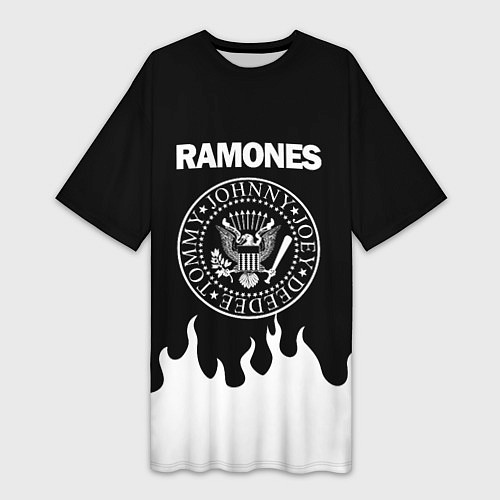 Женская длинная футболка RAMONES / 3D-принт – фото 1