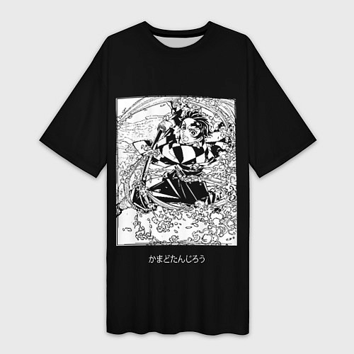 Женская длинная футболка Клинок, рассекающий демонов / 3D-принт – фото 1