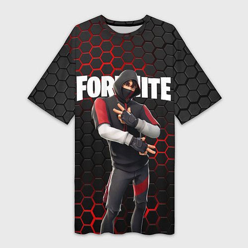 Женская длинная футболка FORTNITE IKONIK / 3D-принт – фото 1