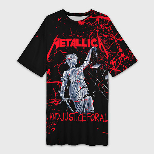 Женская длинная футболка Metallica / 3D-принт – фото 1