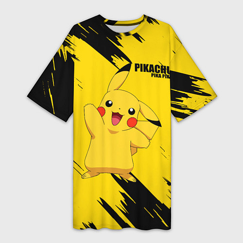 Женская длинная футболка PIKACHU: PIKA PIKA / 3D-принт – фото 1