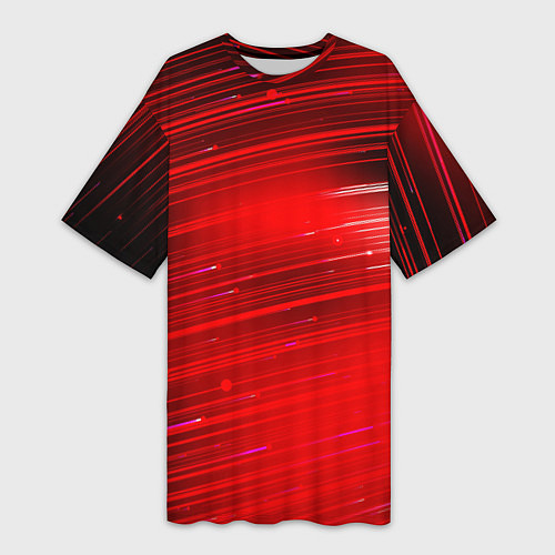 Женская длинная футболка Красный свет / 3D-принт – фото 1