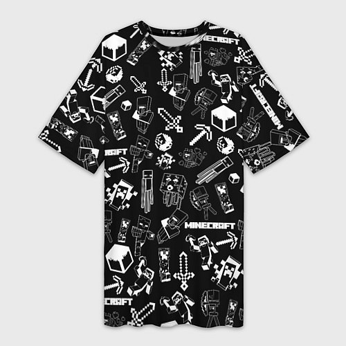 Женская длинная футболка Minecraft pattern / 3D-принт – фото 1