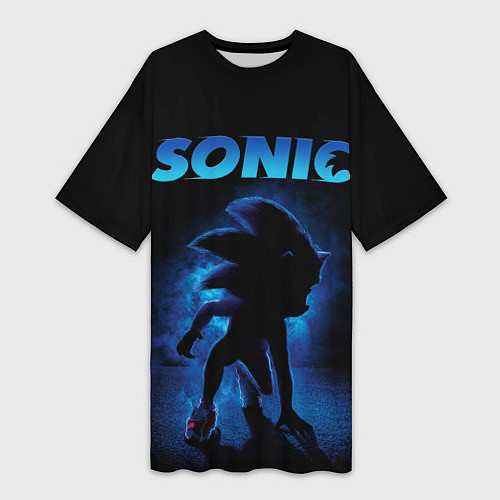 Женская длинная футболка Sonic in shadow / 3D-принт – фото 1