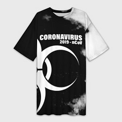 Женская длинная футболка Coronavirus 2019 - nCoV