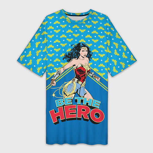 Женская длинная футболка Be the hero / 3D-принт – фото 1