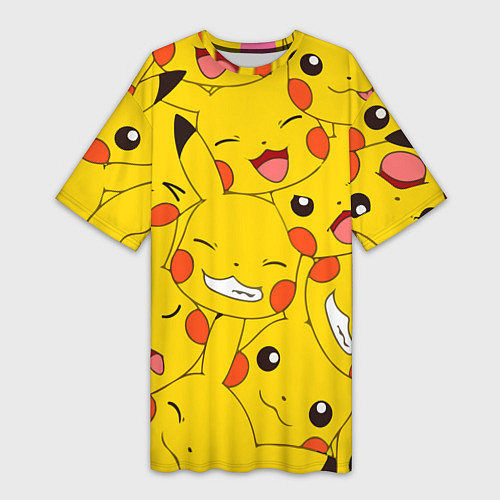 Женская длинная футболка Pikachu / 3D-принт – фото 1