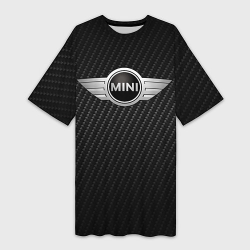 Женская длинная футболка MINI COOPER CARBON / 3D-принт – фото 1