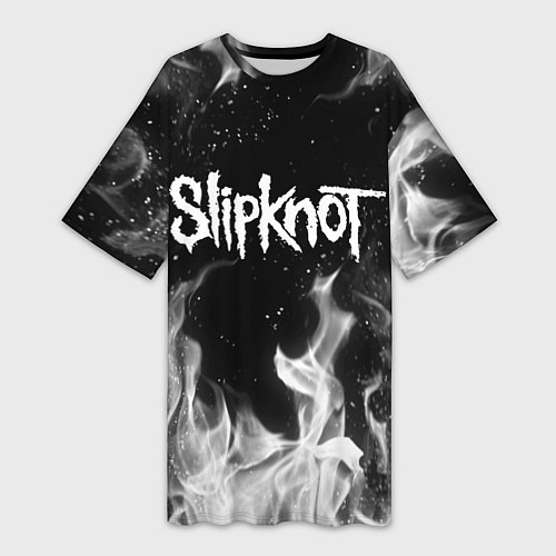 Женская длинная футболка SLIPKNOT / 3D-принт – фото 1