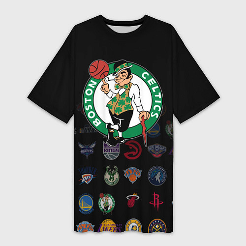 Женская длинная футболка Boston Celtics 1 / 3D-принт – фото 1