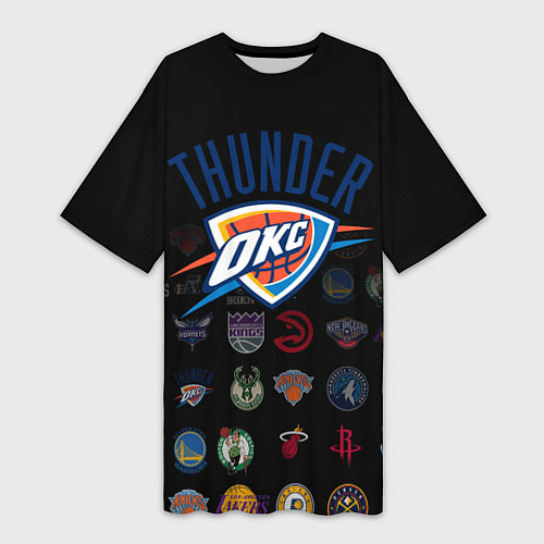 Женская длинная футболка Oklahoma City Thunder 2 / 3D-принт – фото 1