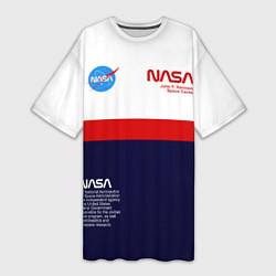 Футболка женская длинная NASA, цвет: 3D-принт