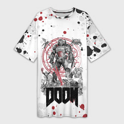 Женская длинная футболка Doom