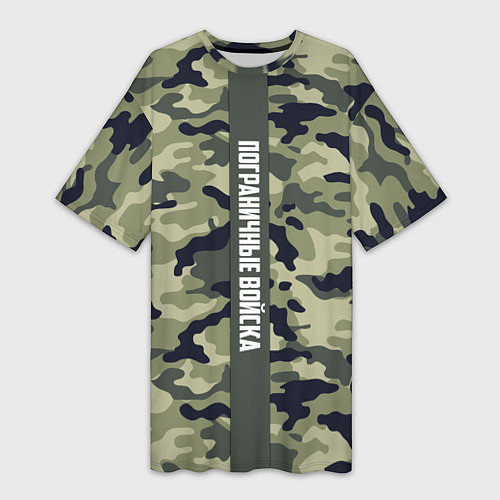 Женская длинная футболка Пограничные Войска камуфляж / 3D-принт – фото 1