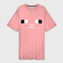 Женская длинная футболка Minecraft Pig