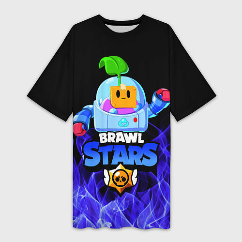 Женская длинная футболка BRAWL STARS SPROUT / 3D-принт – фото 1