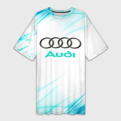 Футболка женская длинная Audi, цвет: 3D-принт